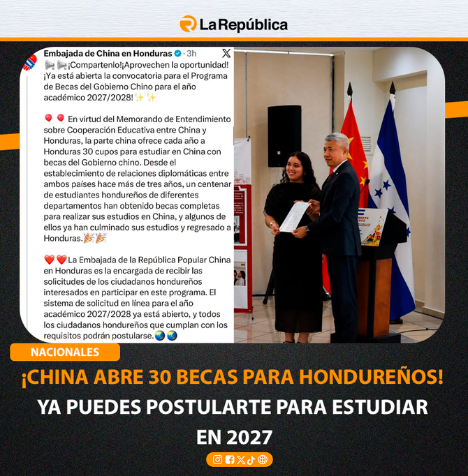 ¡CHINA ABRE 30 BECAS PARA HONDUREÑOS! YA PUEDES POSTULARTE PARA ESTUDIAR EN 2027 - Cover Image